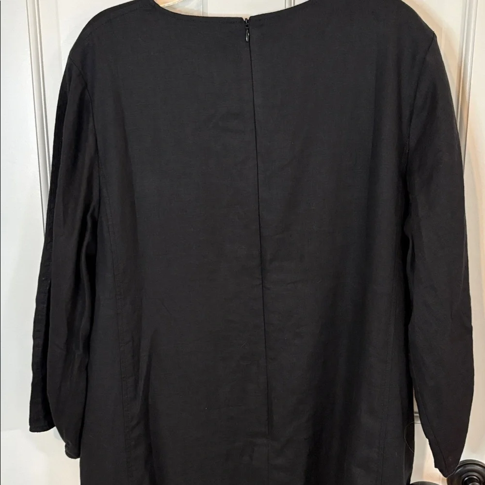 Everlane NWT Size 16 Black The Linen A-Line Midi Dress - Picture 11 of 14